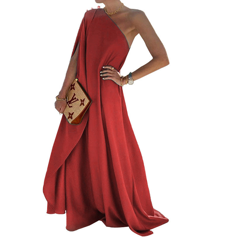 Women's Solid Color Loose Long Dress Queen Dresses