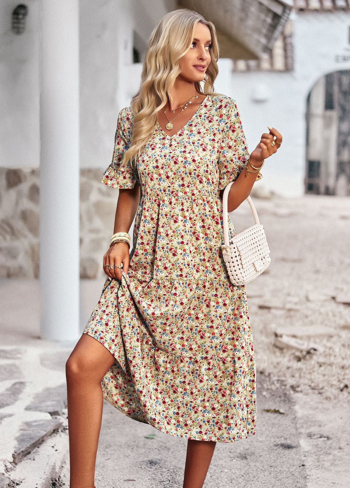 Women's Design Printed Sleeve Summer Fashion Dress