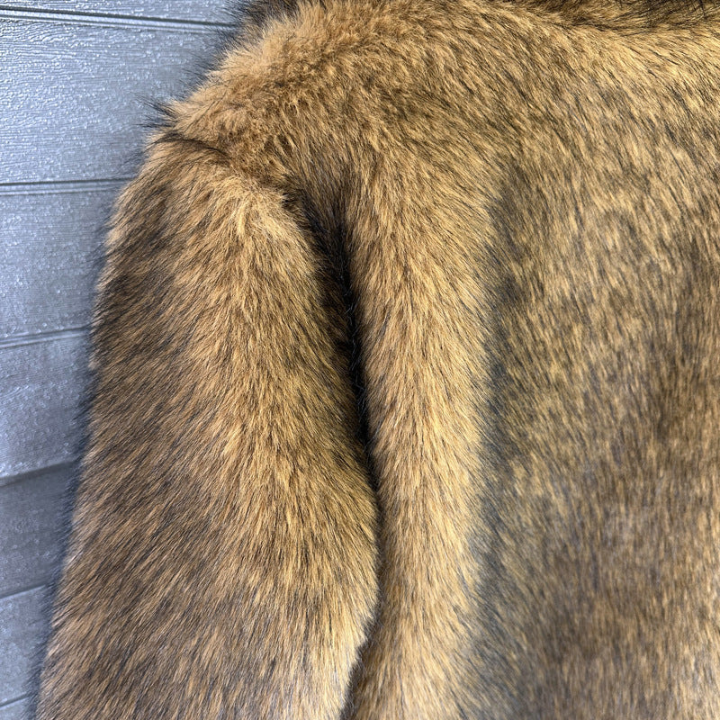 Women's Fashion Mid-length Faux Winter Imitation Coats