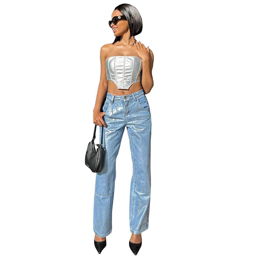Women's Straight Summer Street Casual High Waist Jeans